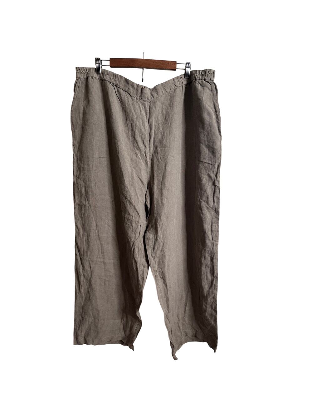 Gudrun Sjoden 100% Linen Pull On Pants Elastic Waist Lagenlook Womans XXL